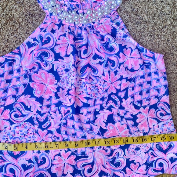 Lilly Pulitzer Shawn Halter Top Love You Bunches Pearl Beads Size Small - Picture 11 of 13